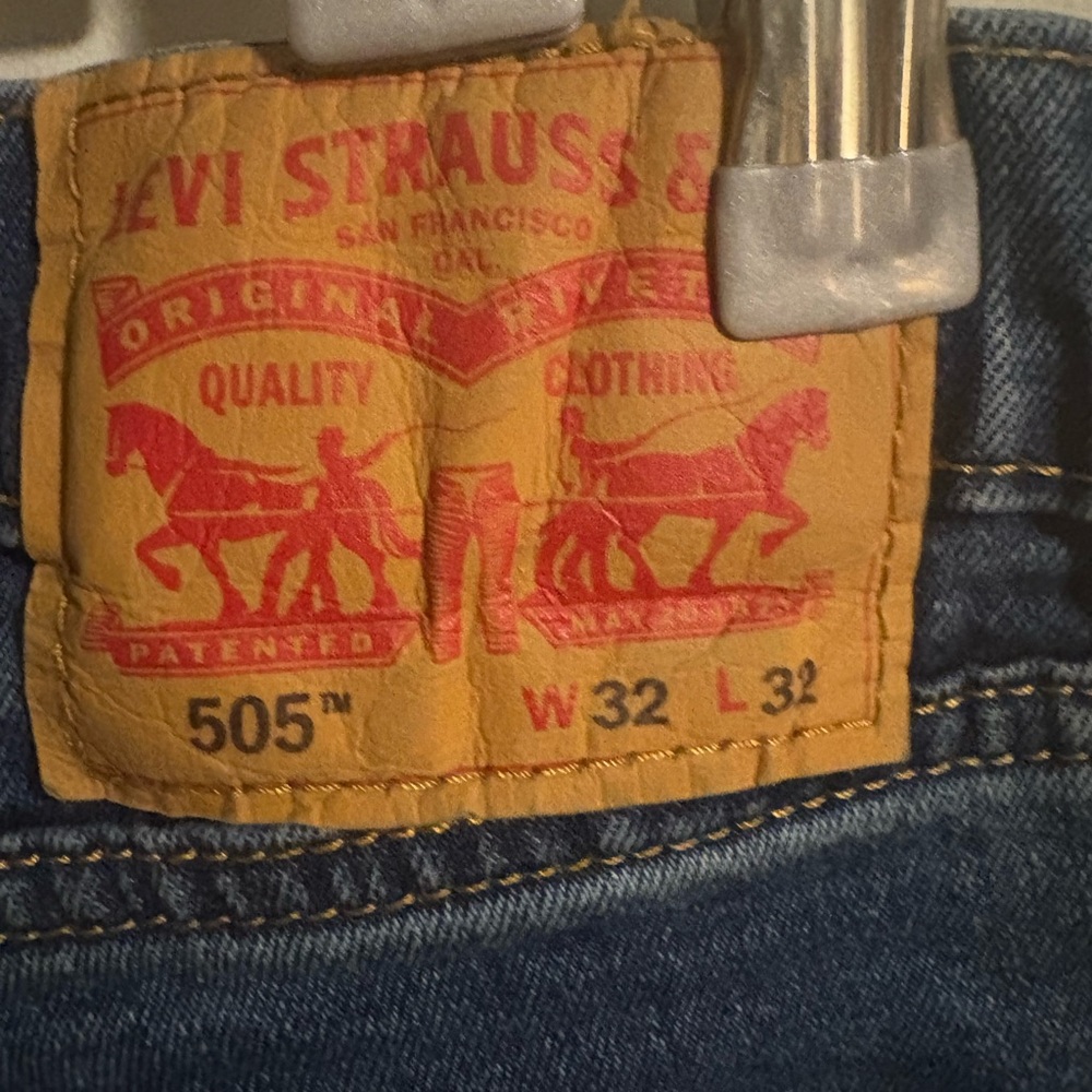 Levi's Classic Blue Jeans with Tan Patch